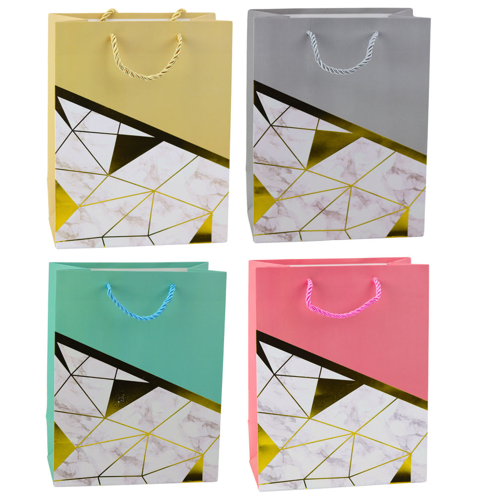 Dárková taška geometrické vzory mramor – 23x18x10,5 cm
