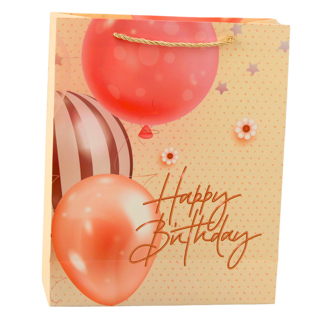 Dárková taška Happy Birthday – s balónky 32x26 cm