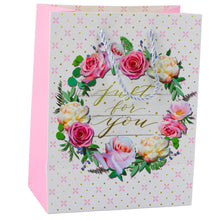 Dárková taška květinový vzor Best Wishes – 23x18x10,5 cm