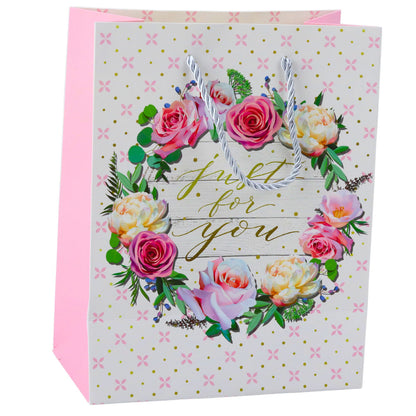 Dárková taška květinový vzor Best Wishes – 23x18x10,5 cm