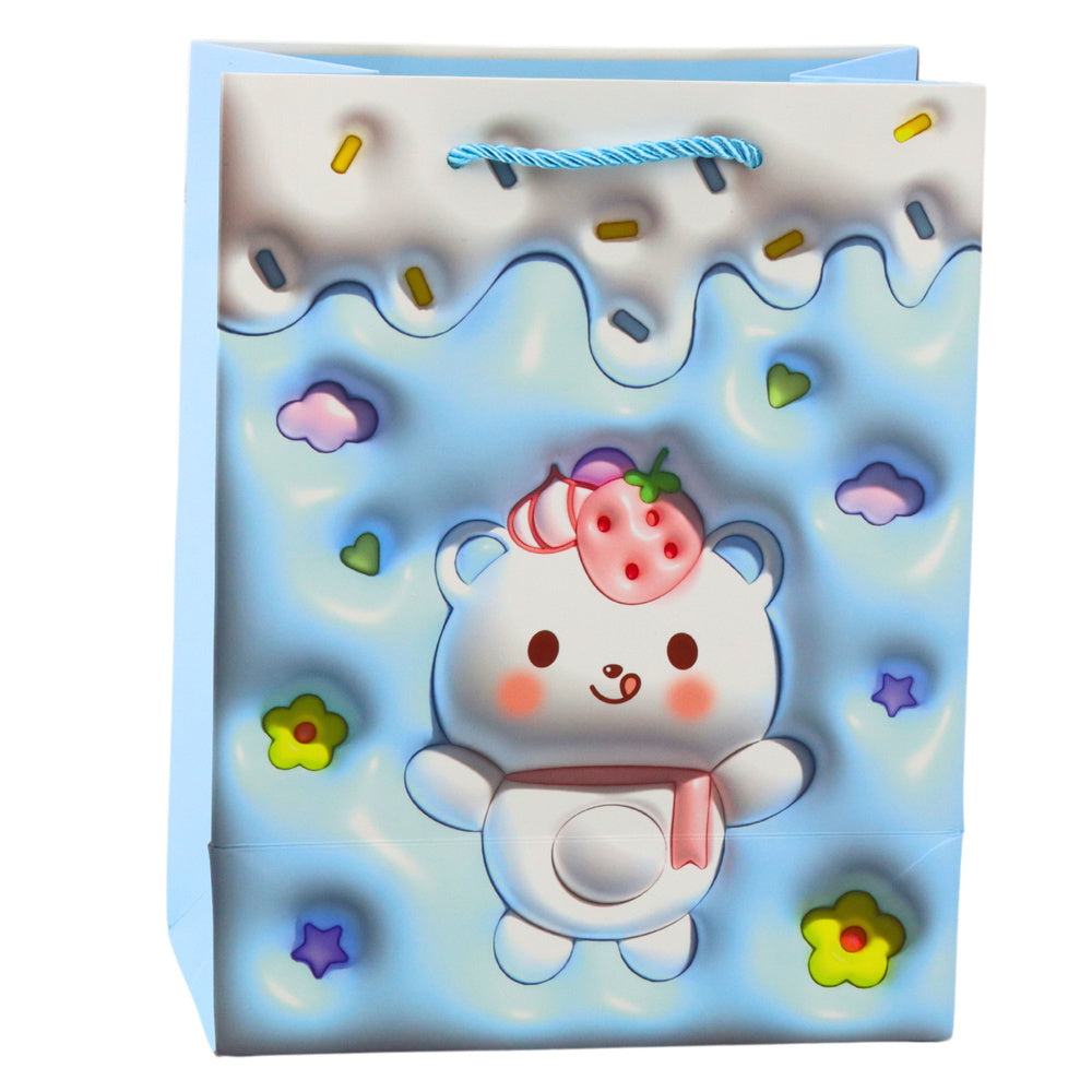 Dárková taška medvídek pastelové barvy – 23x18x10,5 cm