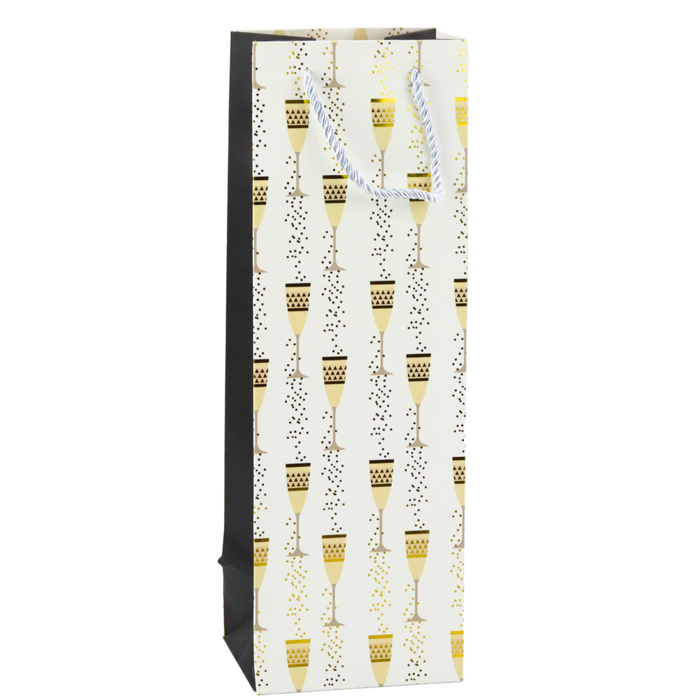 Dárková taška na láhev – motiv skleniček 36x12x10 cm