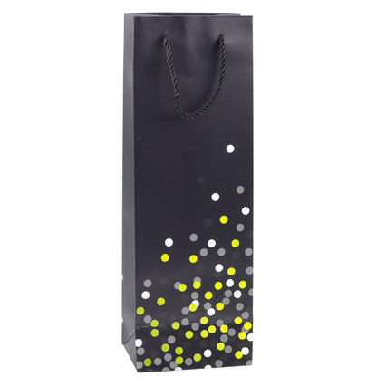 Dárková taška na láhev vína s puntíky – 36x12x9cm