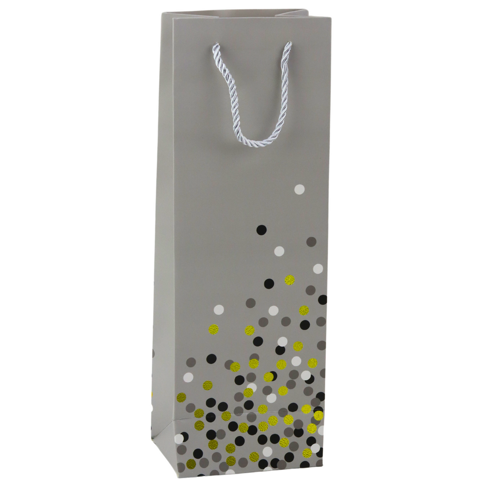 Dárková taška na láhev vína s puntíky – 36x12x9cm