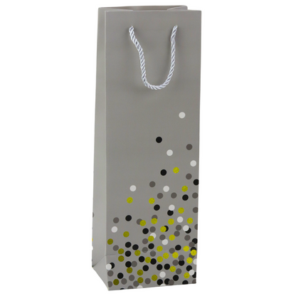 Dárková taška na láhev vína s puntíky – 36x12x9cm