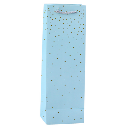 Dárková taška na víno papírová – zlaté tečky 35x12x9 cm
