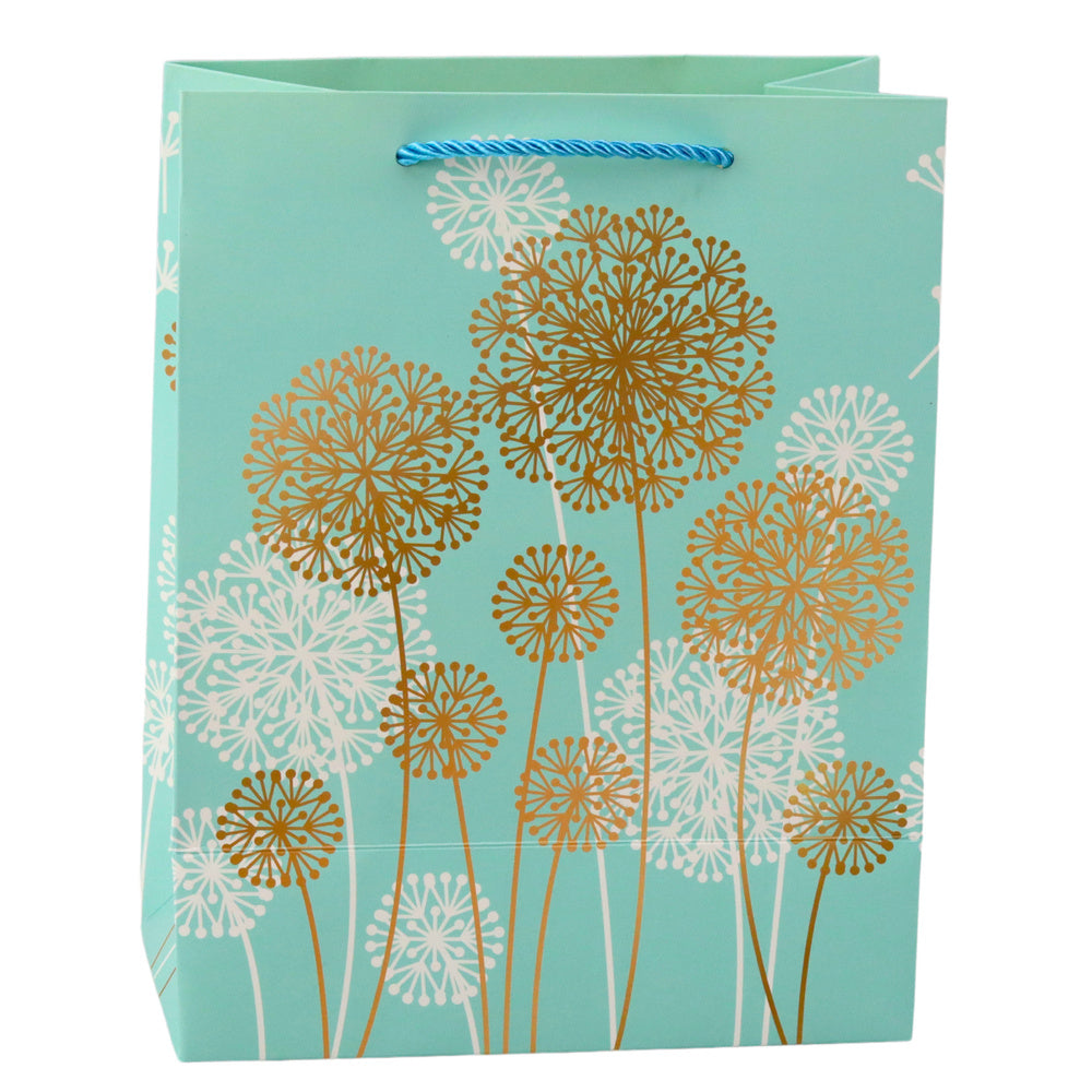 Dárková taška pampeliška – zlaté prvky 23x18x10,5cm