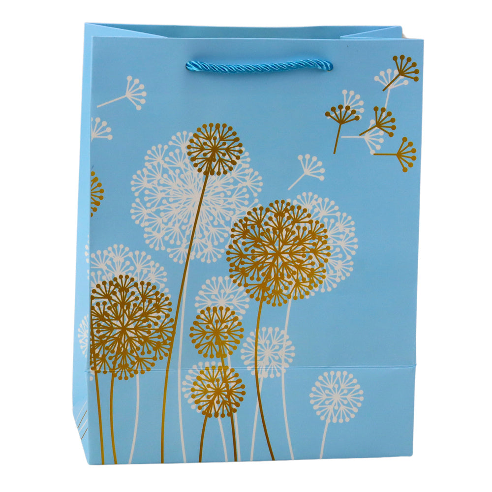 Dárková taška pampeliška – zlaté prvky 23x18x10,5cm