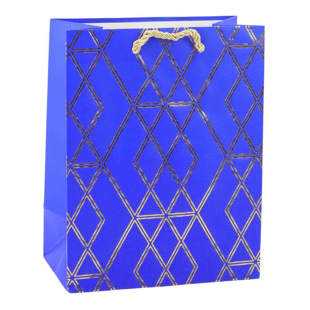 Dárková taška papírová elegantní – se zlatými vzory 23x18 cm