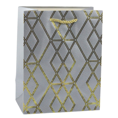 Dárková taška papírová elegantní – se zlatými vzory 23x18 cm