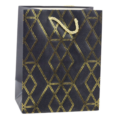 Dárková taška papírová elegantní – se zlatými vzory 23x18 cm