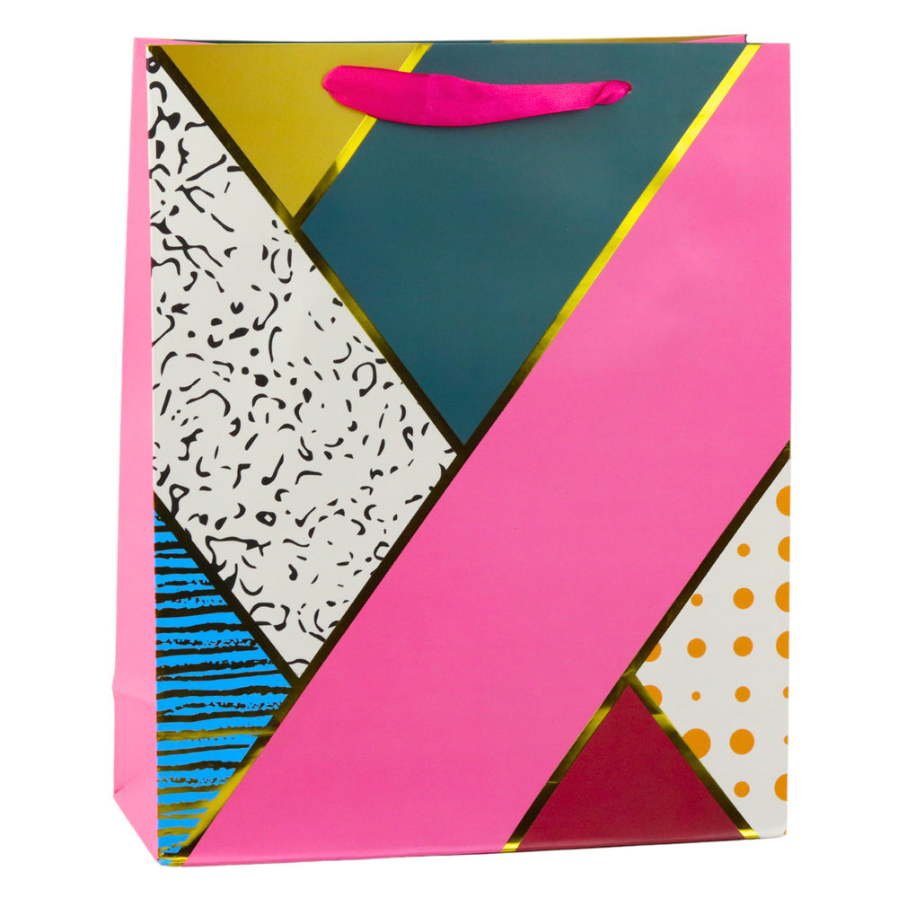 Dárková taška papírová geometrické vzory – 32x26x12 cm