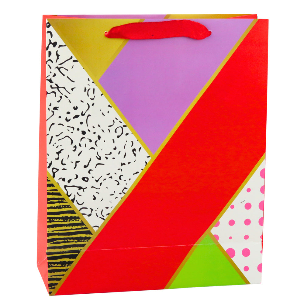 Dárková taška papírová geometrické vzory – 32x26x12 cm