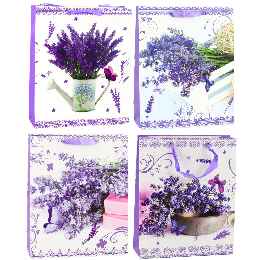 Dárková taška papírová levandule – 32x26x12 cm | fialová