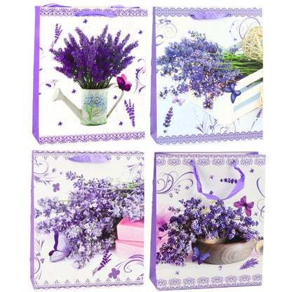 Dárková taška papírová levandule – 32x26x12 cm | fialová