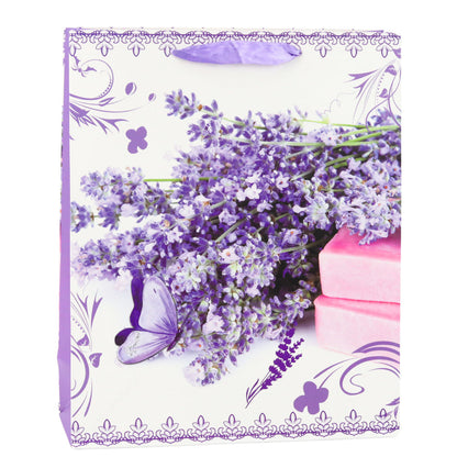 Dárková taška papírová levandule – 32x26x12 cm | fialová