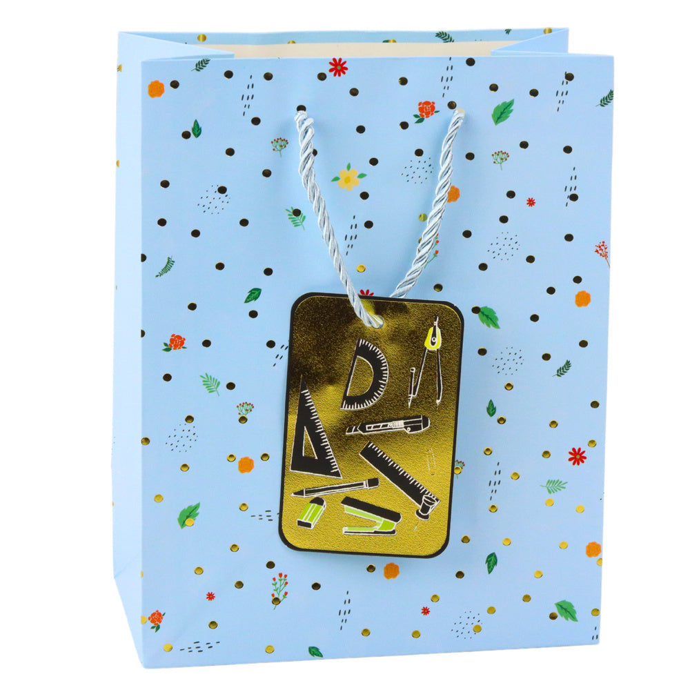 Dárková taška pro žáky a učitele – školní motivy 23x18 cm