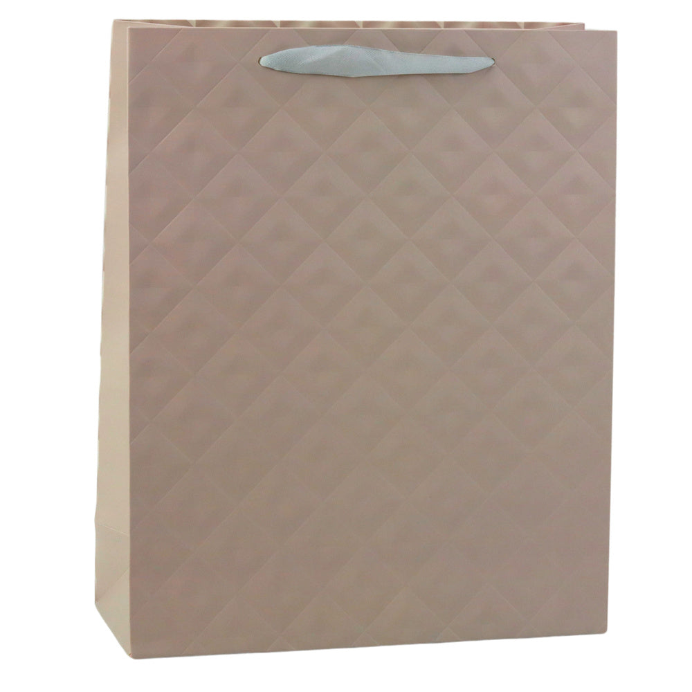 Dárková taška reliéfní 32x26x10 cm – béžová | luxusní