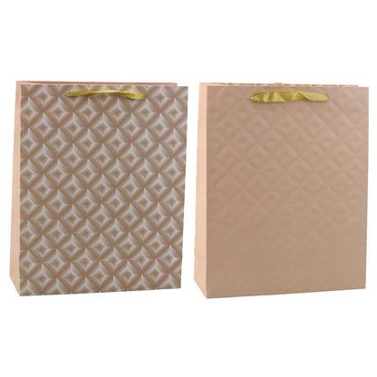 Dárková taška reliéfní 32x26x10 cm – světle béžová