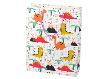 Dárková taška s dinosaury – kostkovaný vzor 32x26x10 cm