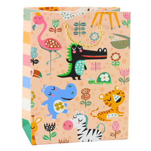 Dárková taška Safari zvířátka – 23x18x10,5 cm zlaté detaily