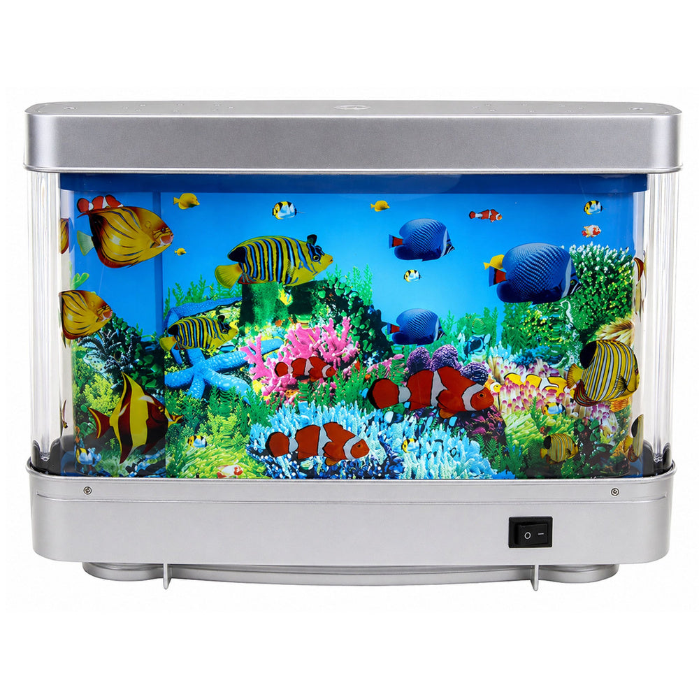 Dekorativní akvárium s LED osvětlením a pohyblivými 3D rybičkami