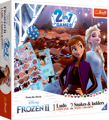 Deskové hry 2v1 Člověče nezlob se a Hadi a žebříky Frozen II – Trefl