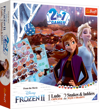 Deskové hry 2v1 Člověče nezlob se a Hadi a žebříky Frozen II – Trefl