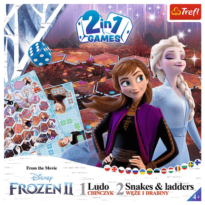 Deskové hry 2v1 Člověče nezlob se a Hadi a žebříky Frozen II – Trefl