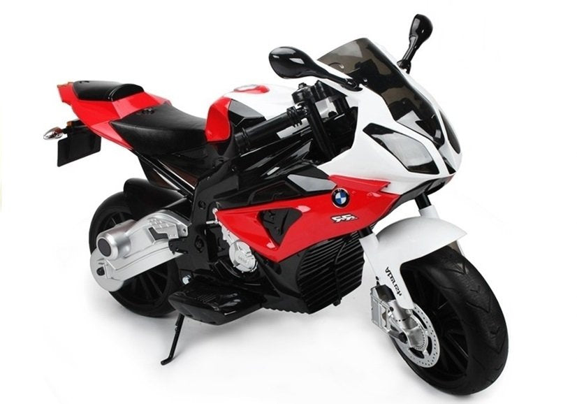 Dětská elektrická motorka BMW S1000RR s bočními kolečky červená