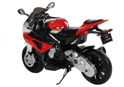 Dětská elektrická motorka BMW S1000RR s bočními kolečky červená