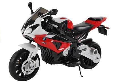 Dětská elektrická motorka BMW S1000RR s bočními kolečky červená