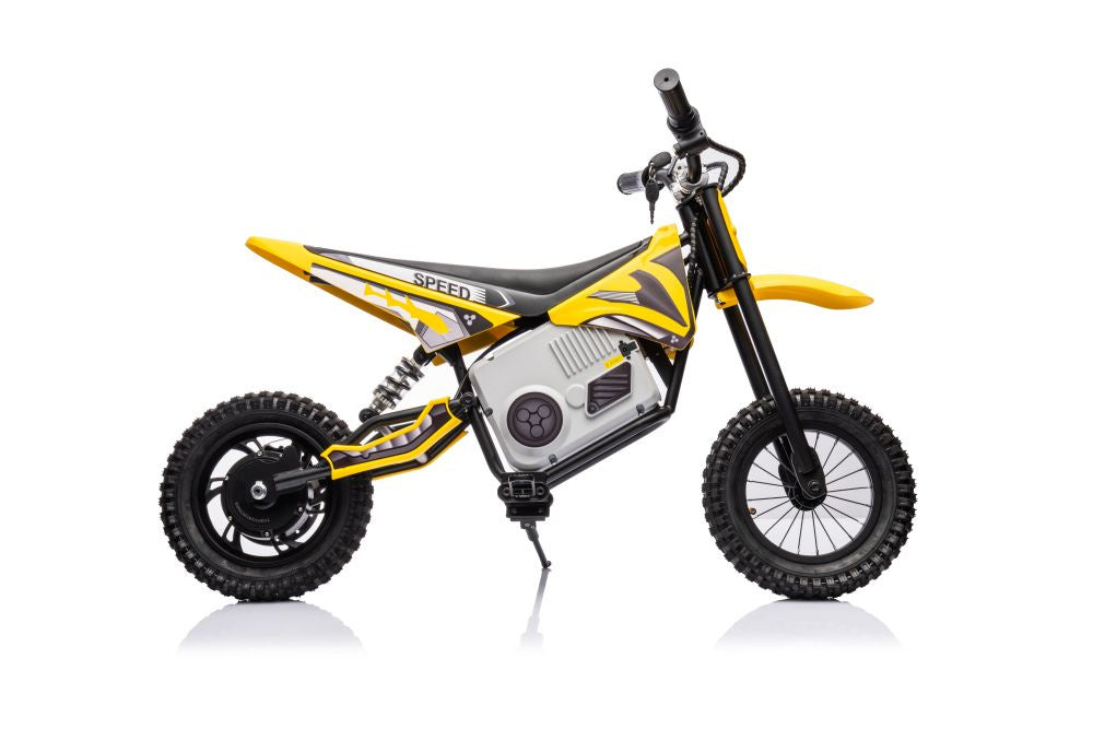 Dětská elektrická motorka cross 36V s akumulátorem žlutá
