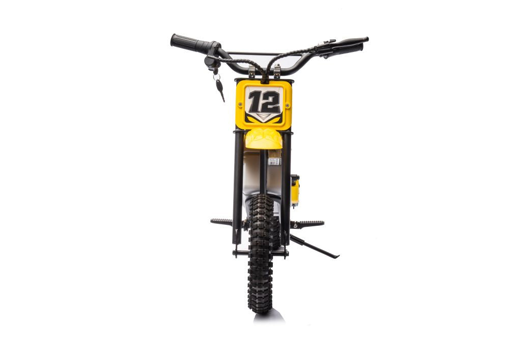 Dětská elektrická motorka cross 36V s akumulátorem žlutá