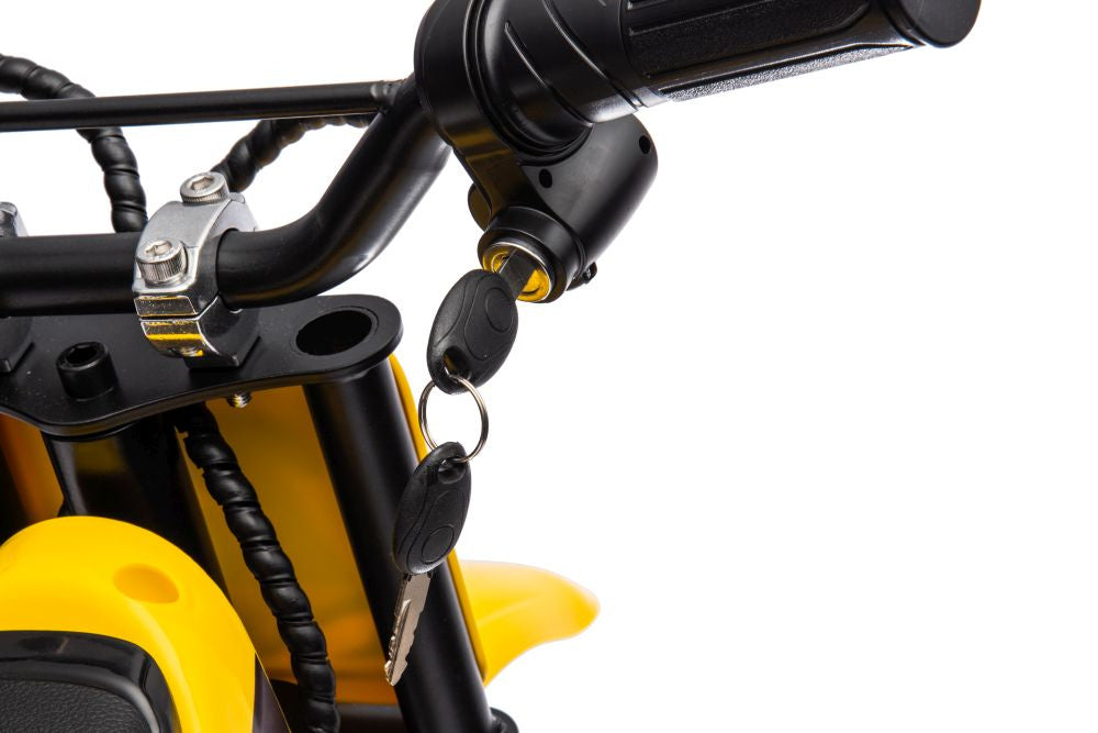 Dětská elektrická motorka cross 36V s akumulátorem žlutá
