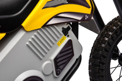 Dětská elektrická motorka cross 36V s akumulátorem žlutá