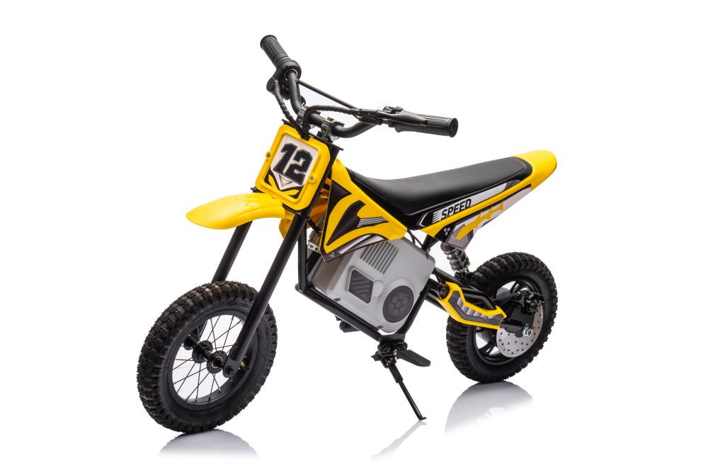 Dětská elektrická motorka cross 36V s akumulátorem žlutá
