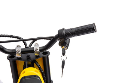 Dětská elektrická motorka cross 36V s akumulátorem žlutá