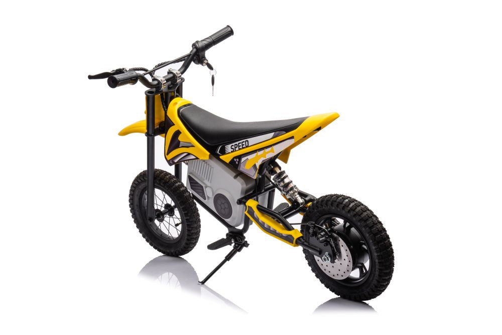 Dětská elektrická motorka cross 36V s akumulátorem žlutá