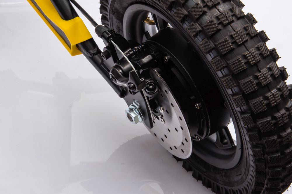 Dětská elektrická motorka cross 36V s akumulátorem žlutá