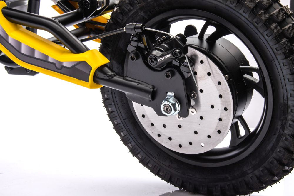 Dětská elektrická motorka cross 36V s akumulátorem žlutá