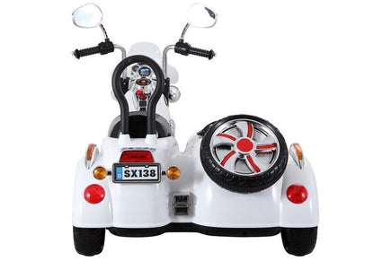 Dětská elektrická motorka na akumulátor s košíkem SX138 bílá