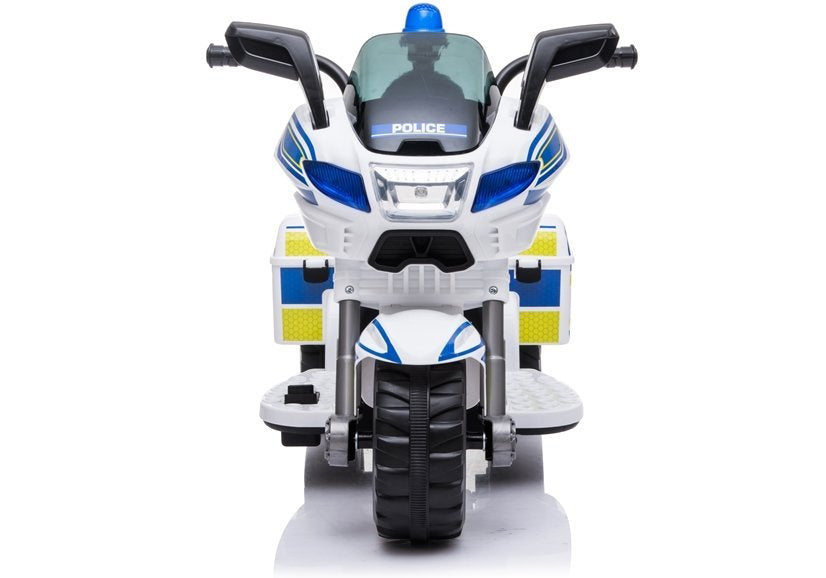 Dětská elektrická motorka policie – akumulátor bílá TR1912