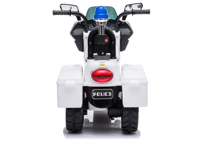 Dětská elektrická motorka policie – akumulátor bílá TR1912