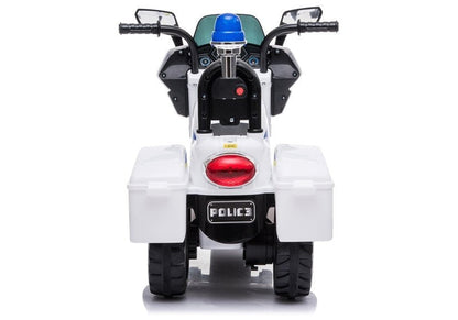 Dětská elektrická motorka policie – akumulátor bílá TR1912