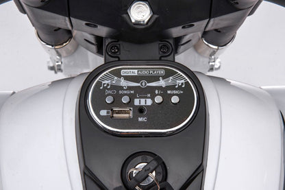 Dětská elektrická motorka trojkolka Goldwing bílá