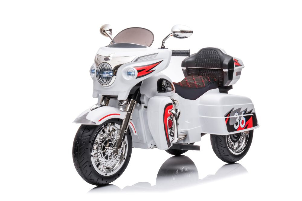 Dětská elektrická motorka trojkolka Goldwing bílá