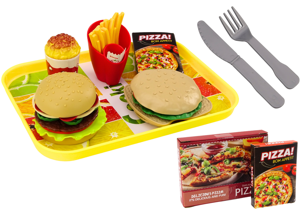 Dětská kuchyňka fast food pizza burgery hranolky 24 dílů
