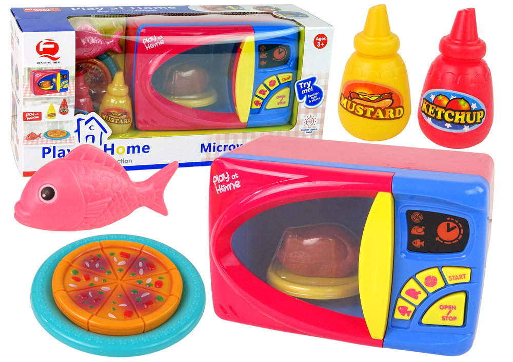 Dětská mikrovlnka s příslušenstvím pizza kuře na baterie