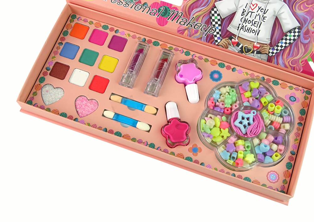 Dětská sada na výrobu šperků a make up 2v1 – 100 prvků